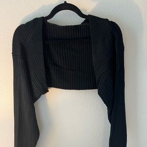 SHEIN long sleeve sweater shrug, size M black